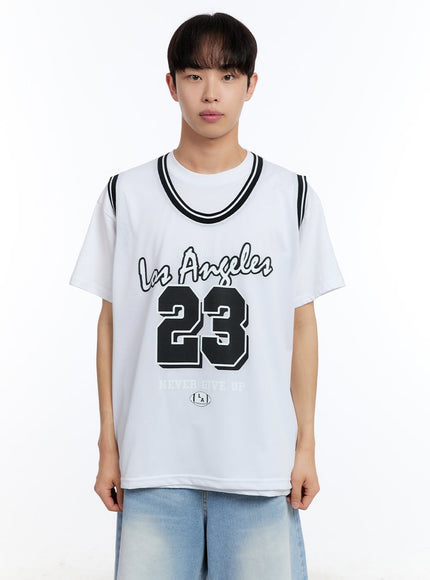 men-s-mesh-la-sleeveless-jersey-tee-iy529 / White