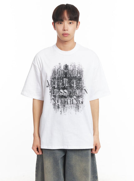 mens-round-neck-graphic-shirt-ia521 / White