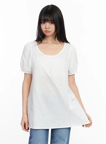patterned-tunic-layer-dress-ia523 / White
