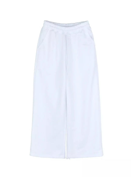 graphic-wide-leg-sweatpants-is525 / White