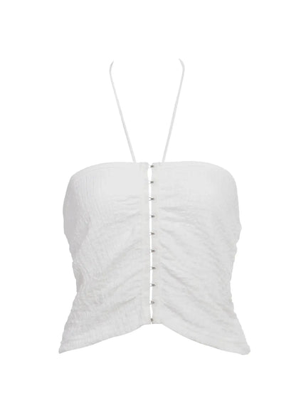 hook-front-halter-crop-top-ic503 / White