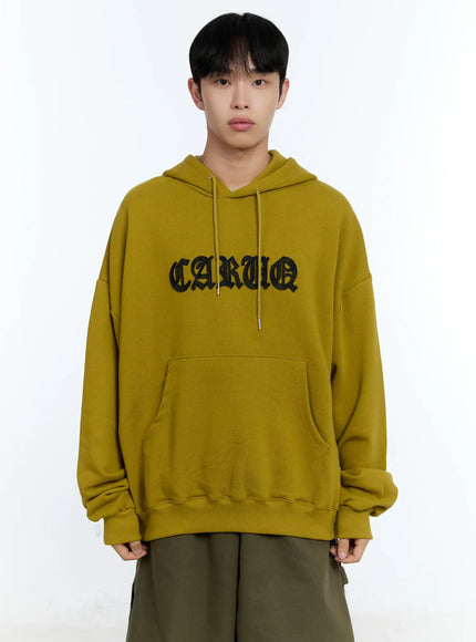 mens-hooded-camo-patch-sweatshirt-ig519 / Yellow
