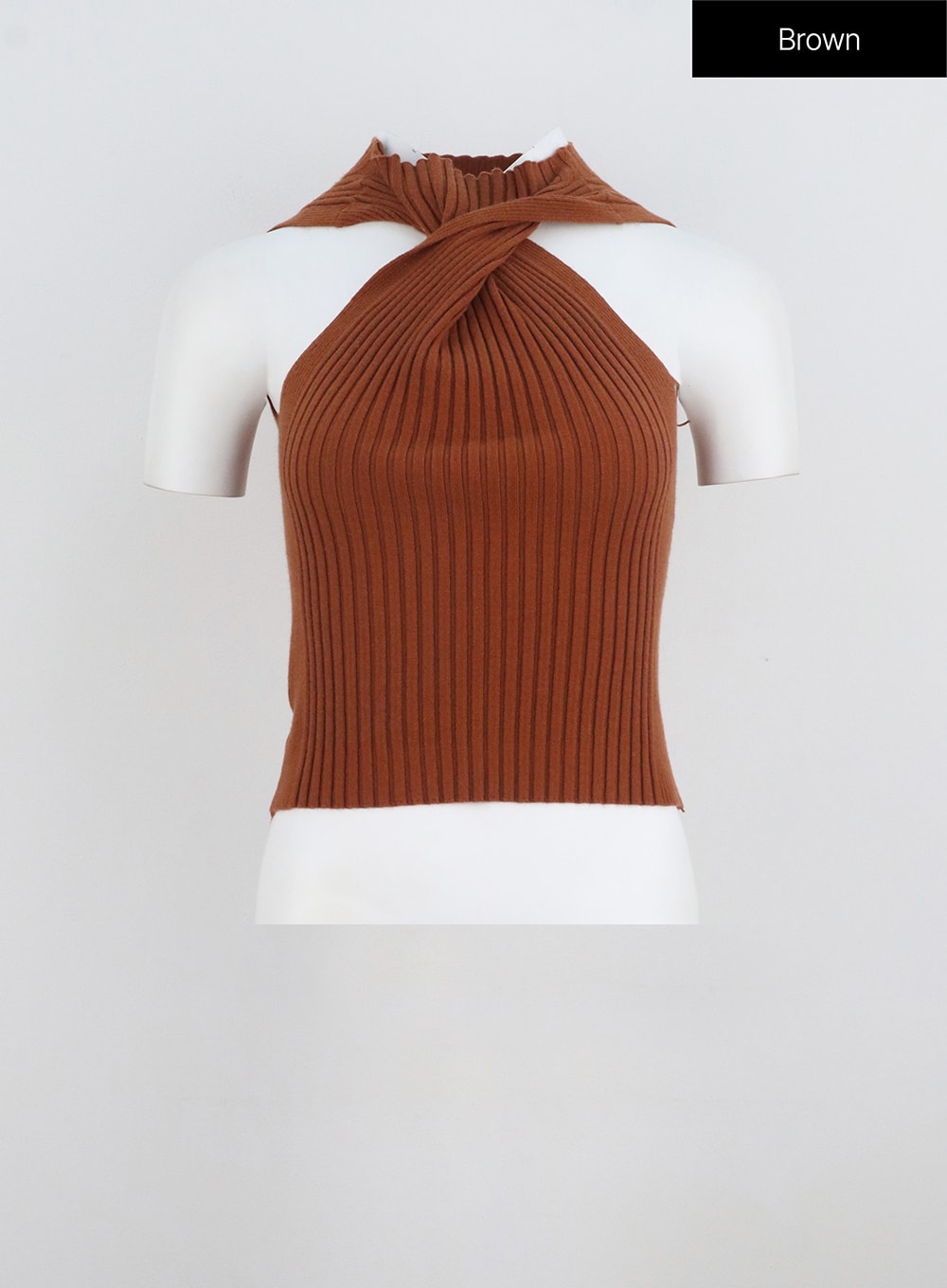 RIBBED HALTER NECK TOP