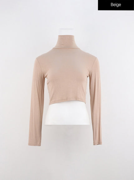 solid-long-sleeve-turtleneck-crop-io320 / Beige