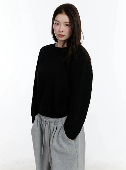 round-neck-knit-sweater-id526 / Black