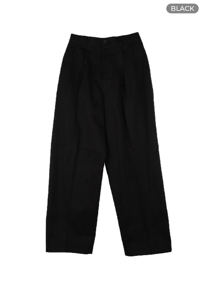 mens-wide-fit-cotton-trousers-ia401 / Black