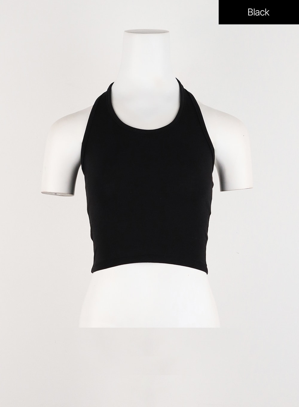 Aesthetically Perfect Black Pleated Halter Tank Top