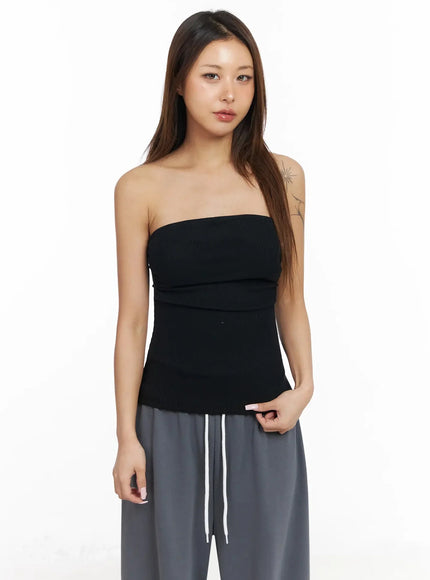 Ribbed Padded Tube Top IY504
