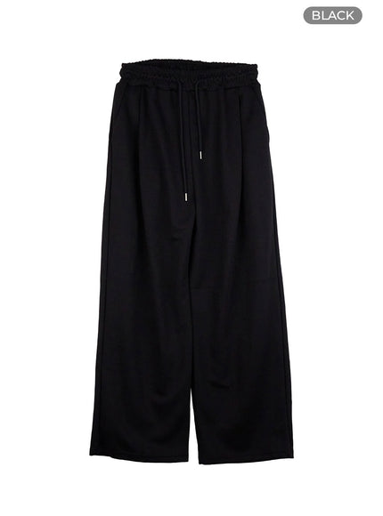 mens-pintuck-wide-fit-sweatpants-io420 / Black
