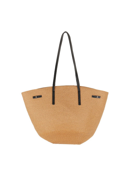 rattan-tote-shoulder-bag-iy509 / Black