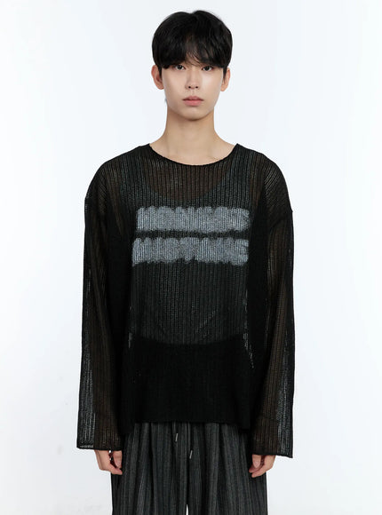 Men's Mesh Long Sleeve Graphic Top IG501