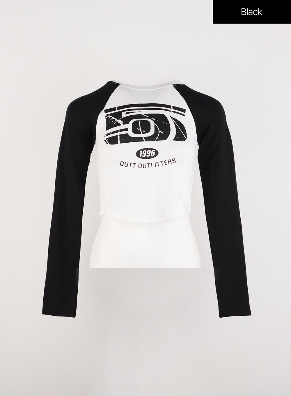 round-neck-number-graphic-streetwear-long-tee-id305 / Black
