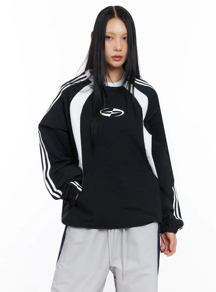 two-tone-raglan-sweatshirt-co516 / Black