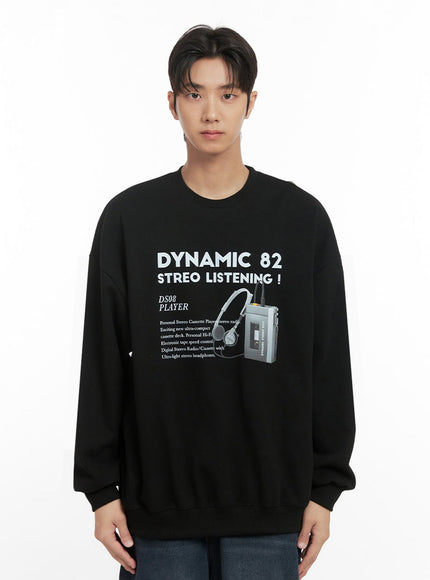 mens-graphic-cotton-sweatshirt-id406 / Black