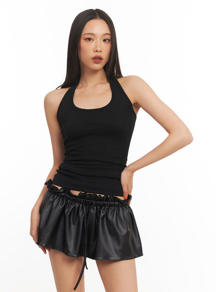 fitted-halter-top-ia507 / Black
