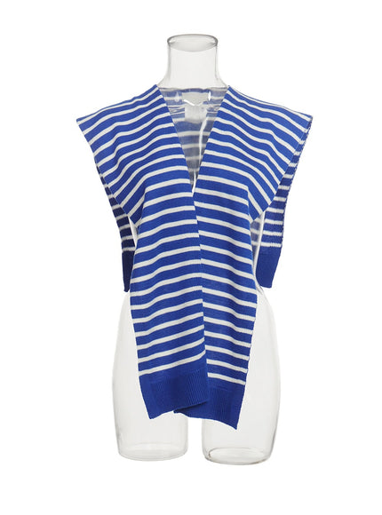stripe-knit-sweater-scarf-iy509 / Blue