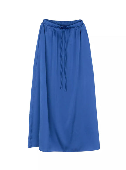 Elegant Satin Maxi Skirt IS516