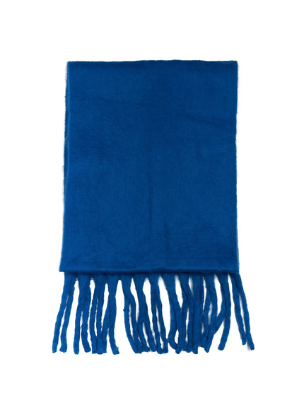 fringed-solid-scarf-in513 / Blue