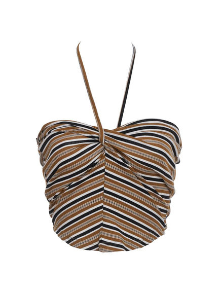 twisted-stripe-camisole-ic503 / Brown