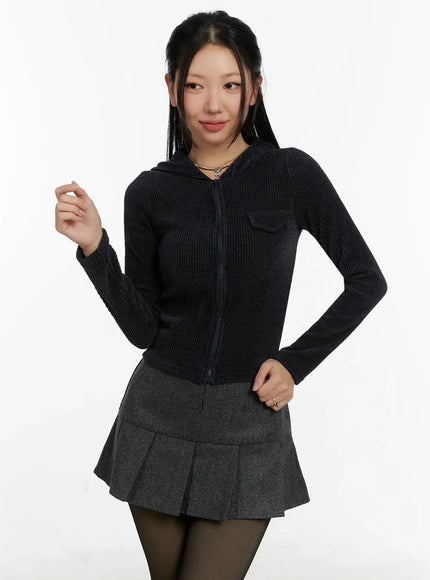 ribbed-zip-up-hoodie-id525 / Dark blue