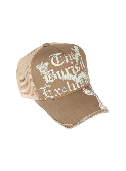 patched-graphic-mesh-cap-iy516 / Dark green