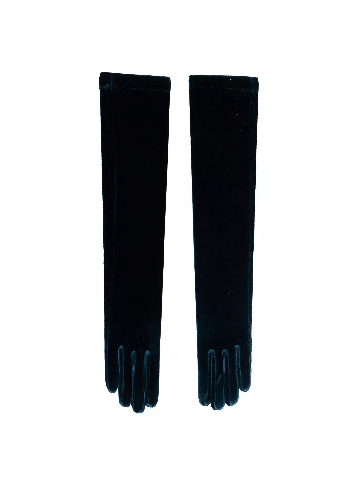chic-velvet-long-gloves-in507 / Dark green
