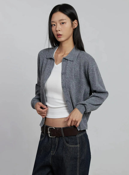 classic-collar-knit-cardigan-im520 / Gray