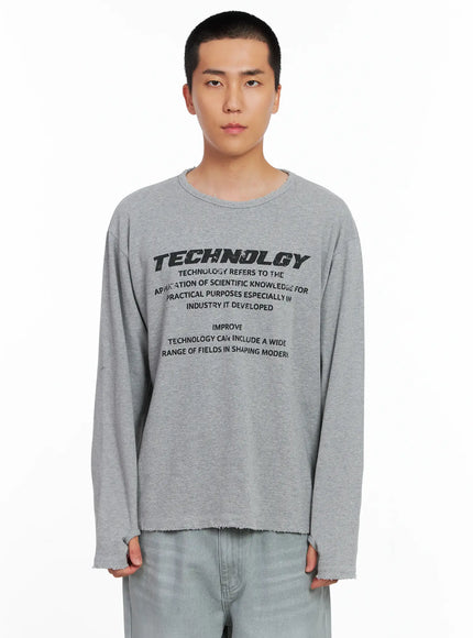 mens-tech-graphic-long-sleeve-tee-is509 / Gray