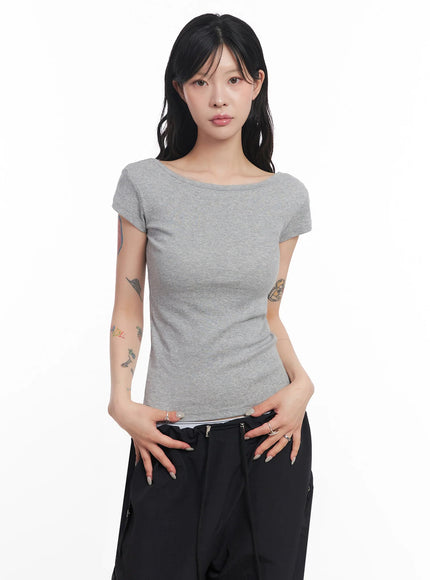 cap-sleeve-t-shirt-ic503 / Gray