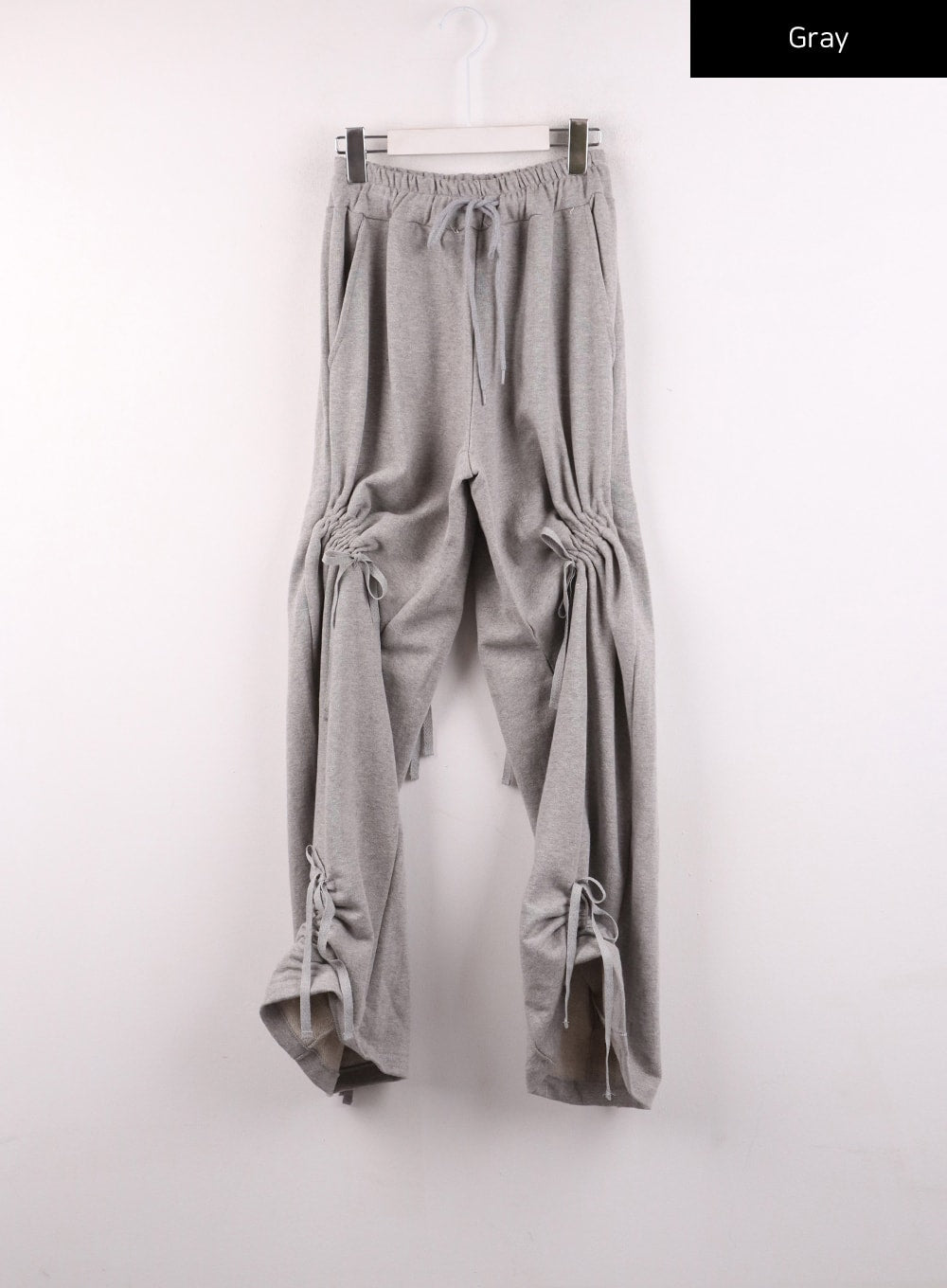 drawstring-ribbon-detail-sweatpants-ij430 / Gray