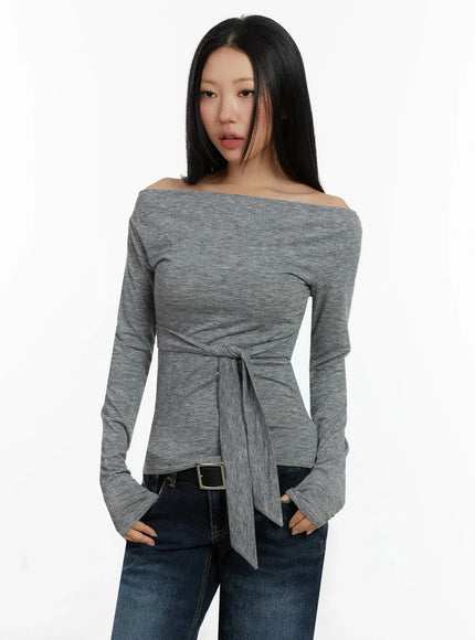 off-shoulder-bow-top-id525 / Gray