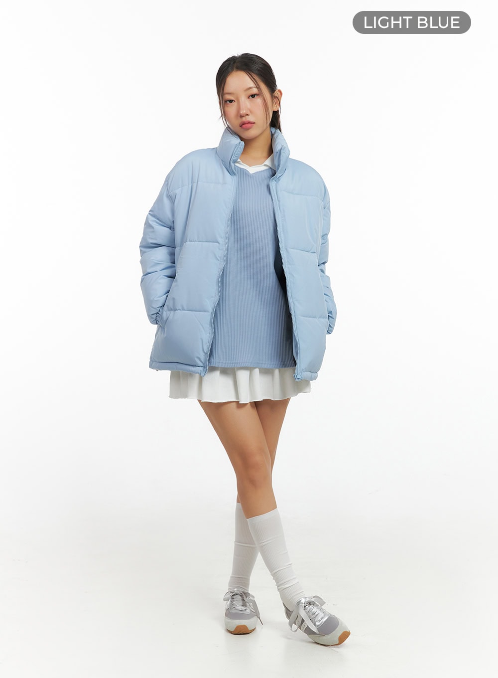 essential-puffer-coat-is402 / Light blue