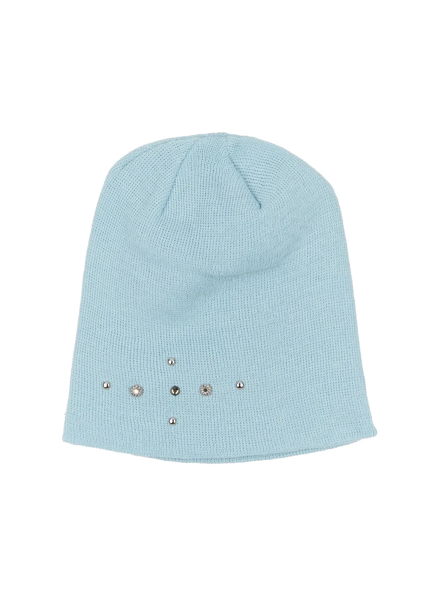 studded-knit-beanie-im530 / Light blue