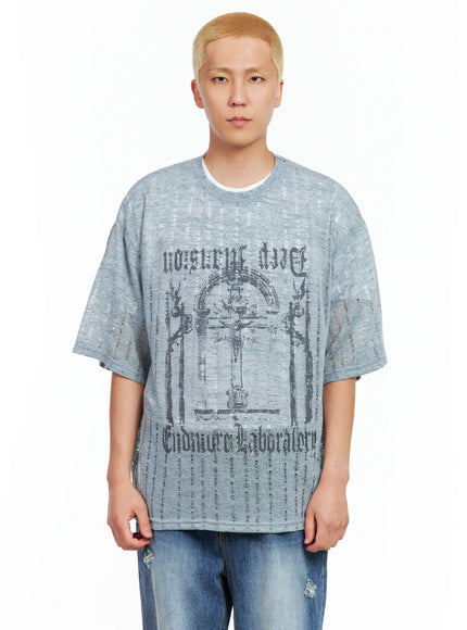mens-grunge-gothic-knit-tee-il514 / Light blue