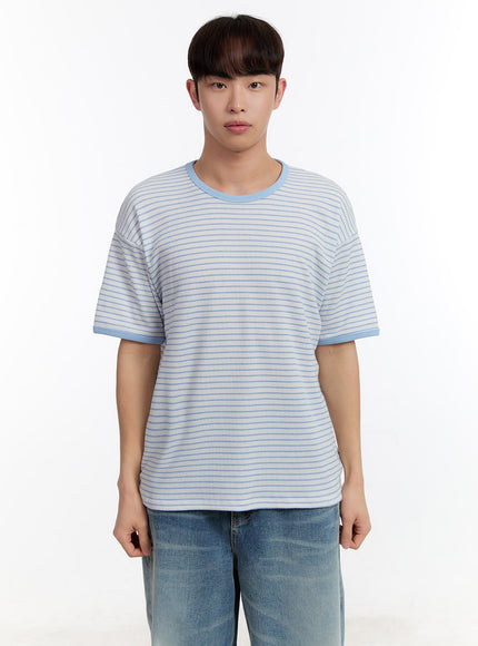 mens-striped-t-shirt-ia504 / Light blue