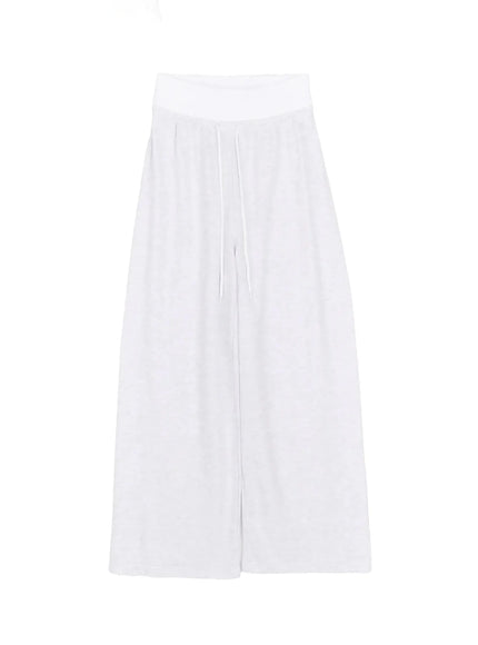 layered-wide-leg-sweatpants-iy504 / Light gray