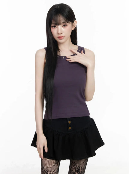 eyelet-detail-sleeveless-top-iy511 / Purple
