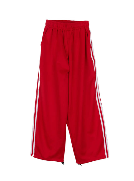 striped-track-pants-im506 / Red