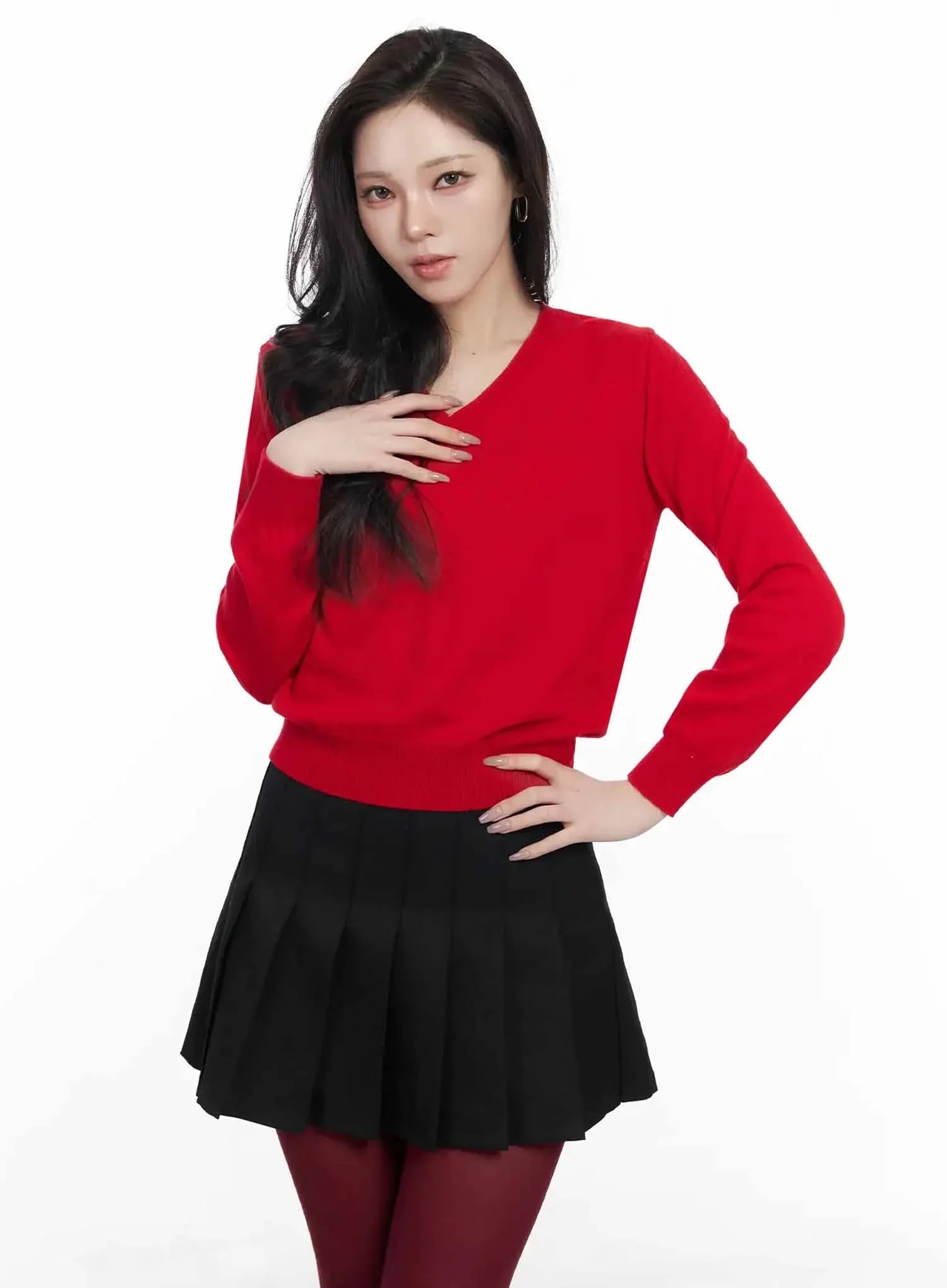 Simple Cashmere V-Neck Knit IJ528