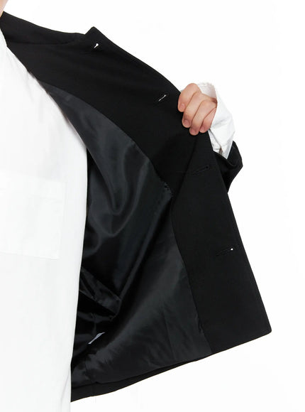 Men's Cropped Button-Up Jacket IS502