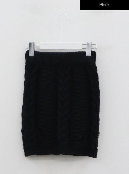 Twist Pattern Ripped Pencil Mini Skirt IN08