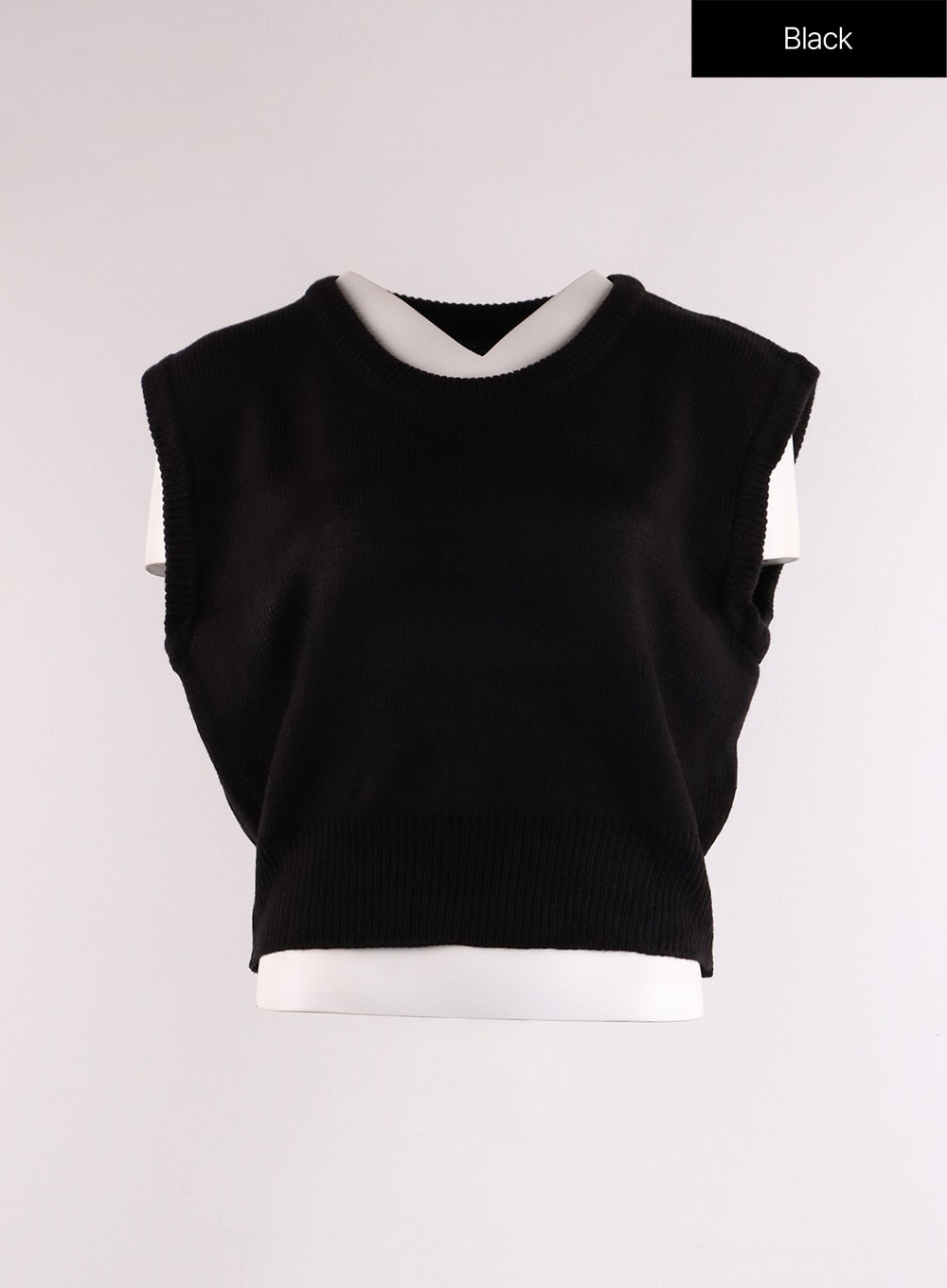 knit-sweater-vest-if402 / Black