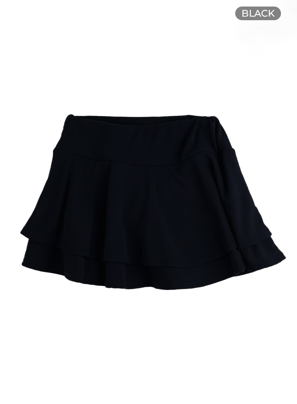 ruffle-tiered-mini-skirt-im414 / Black