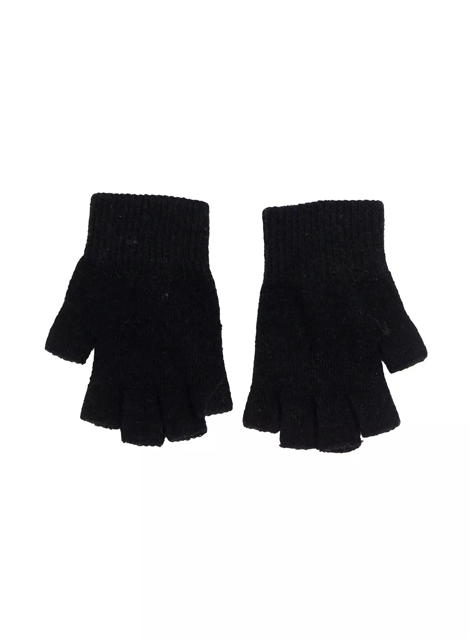 knit-fingerless-gloves-in503 / Black
