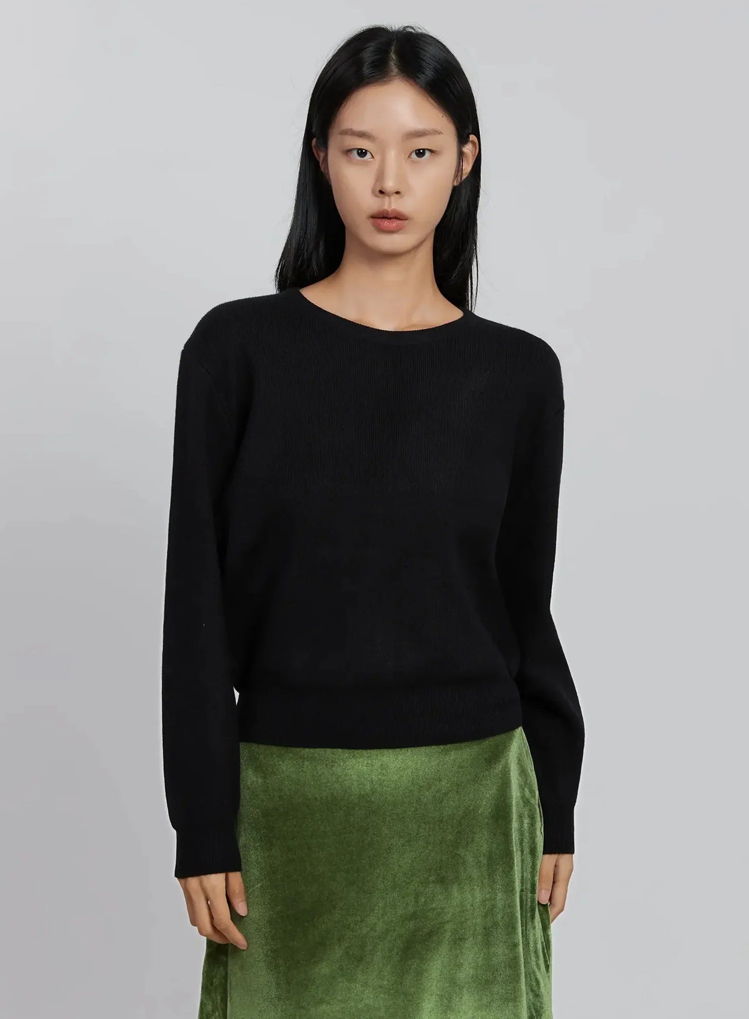round-neck-knit-top-id516 / Black