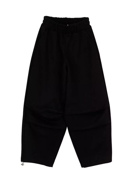 wide-leg-pintuck-sweatpants-ia507 / Black