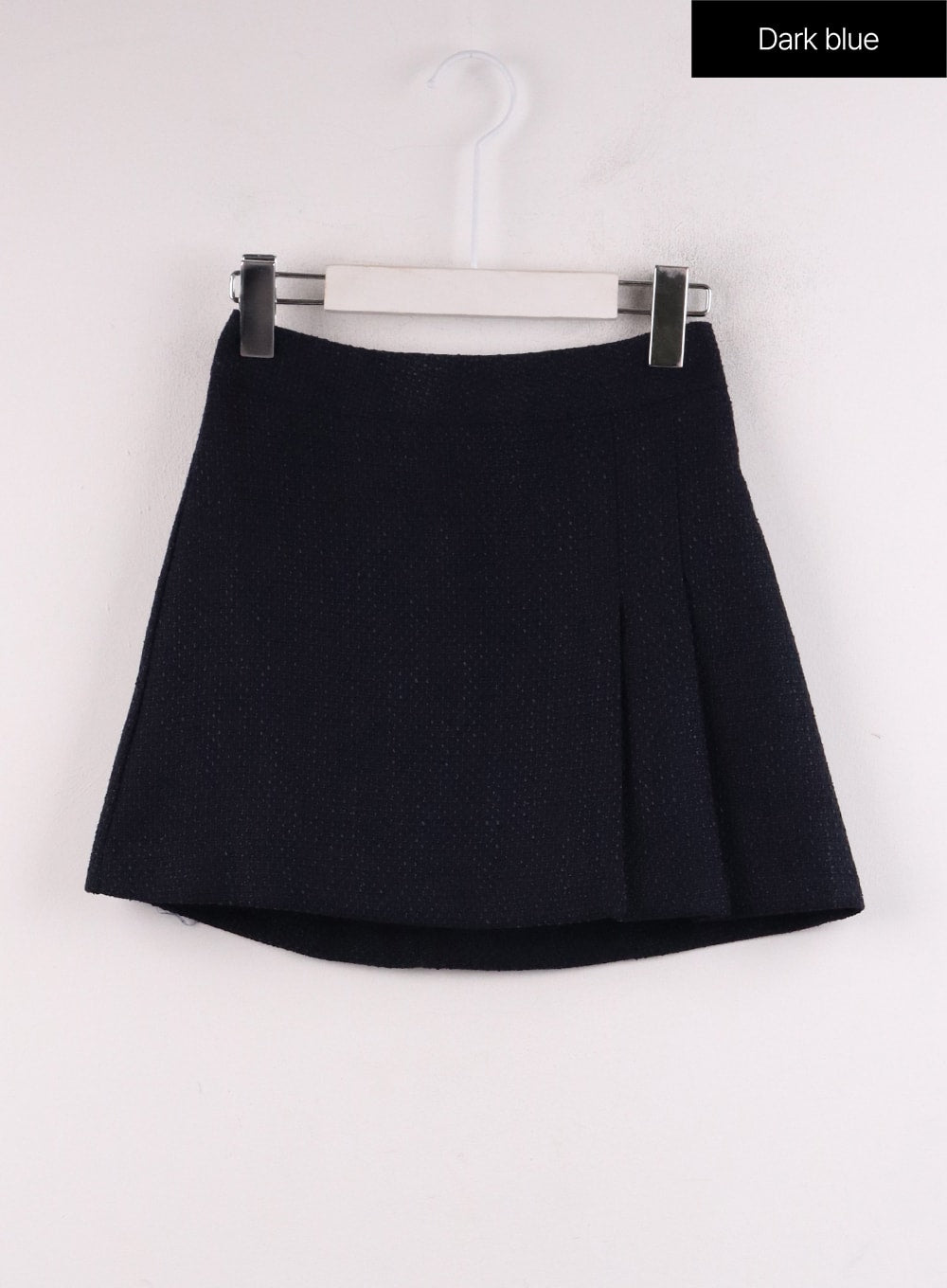 tweed-pleated-mini-skirt-if402 / Dark blue