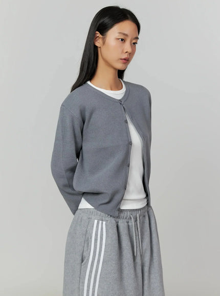 Round Neck Knit Cardigan IJ505
