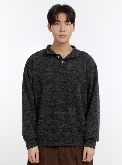mens-essential-collared-sweatshirt-im525 / Dark gray