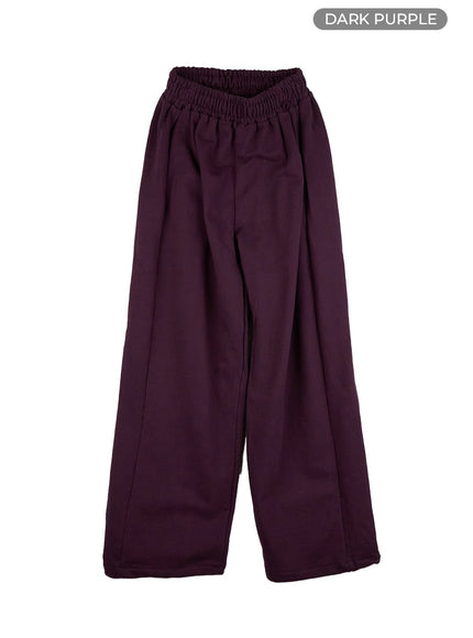 classic-cotton-wide-fit-sweatpants-is427 / Dark purple